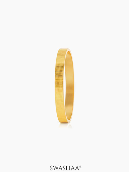 Jax Geometric Pattern 18K Gold Plated Men's Kada