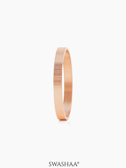 Jax Geometric Pattern Rosegold Plated Men's Kada
