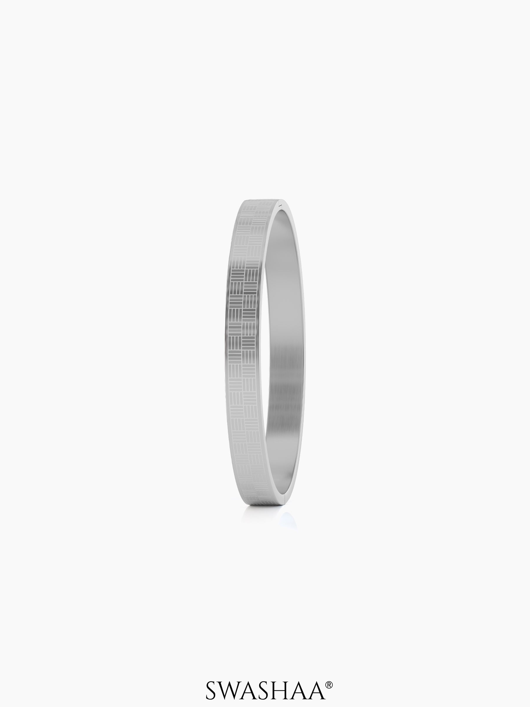 Jax Geometric Pattern Silver Men's Kada