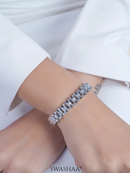 Jenelina Diamond Link Silver Women's Watch Belt Loose Bracelet