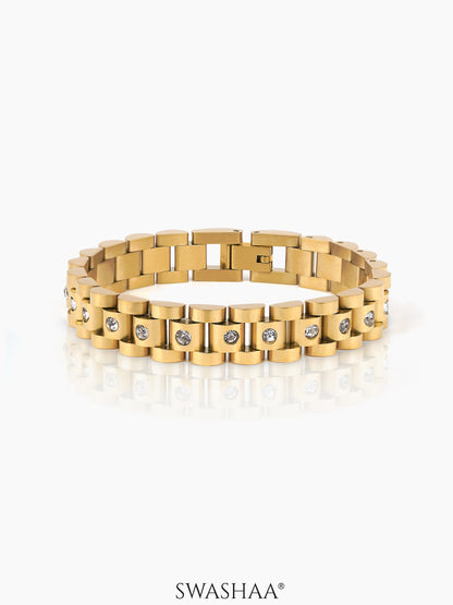 Jenelina Diamond Link 18K Gold Plated Women's Watch Belt Loose Bracelet