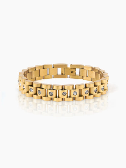 Jenelina Diamond Link 18K Gold Plated Women's Watch Belt Loose Bracelet