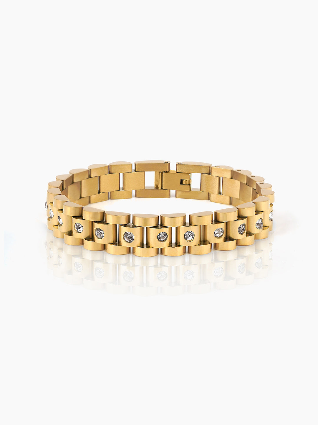 Jenelina Diamond 18K Gold Plated Women's Watch Belt Bracelet - Swashaa