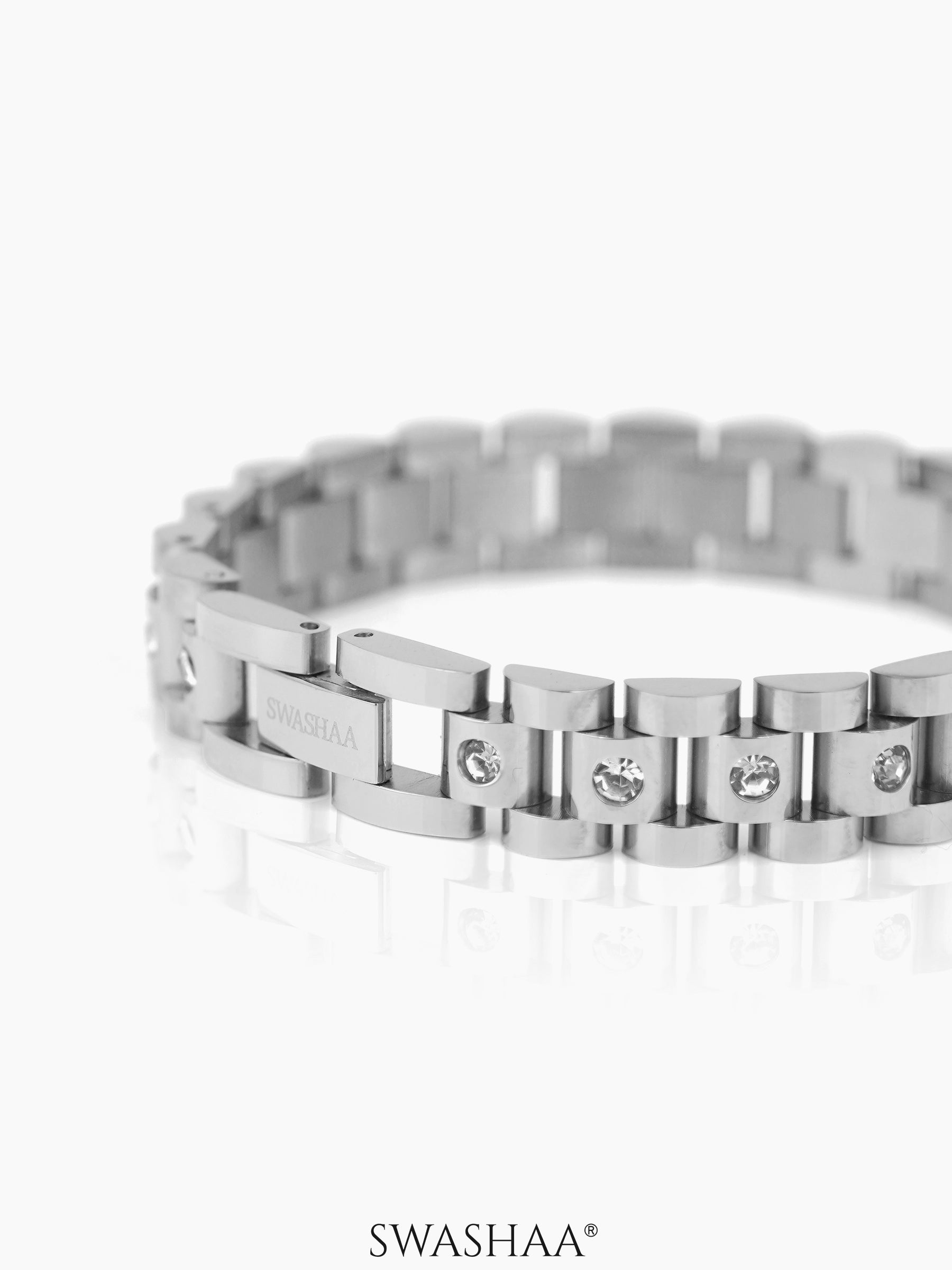 Jenelina Diamond Link Silver Women's Watch Belt Loose Bracelet