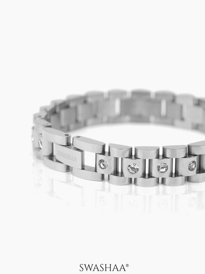 Jenelina Diamond Link Silver Women's Watch Belt Loose Bracelet