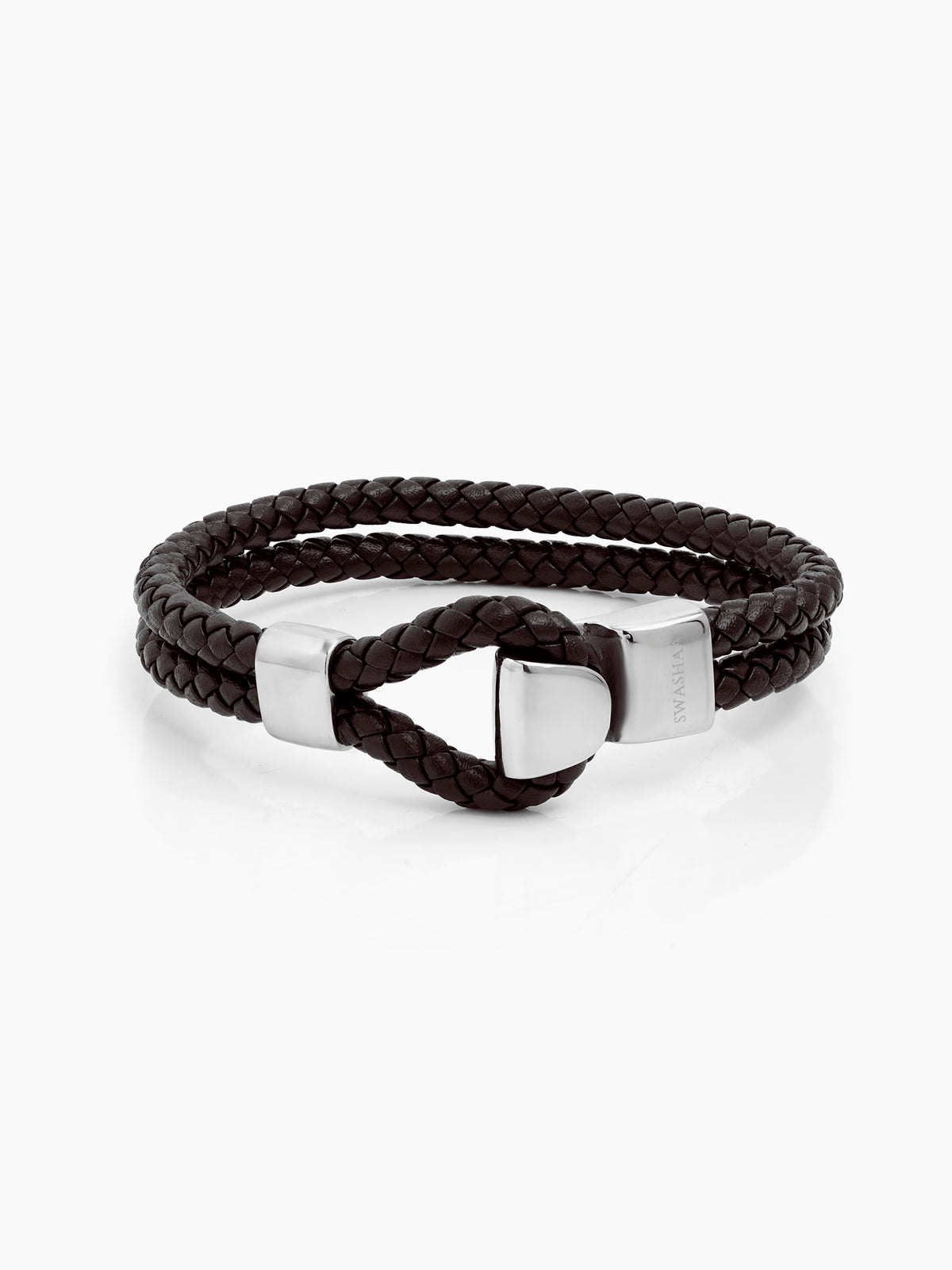 Jenson Brown - Silver Men's Leather Bracelet