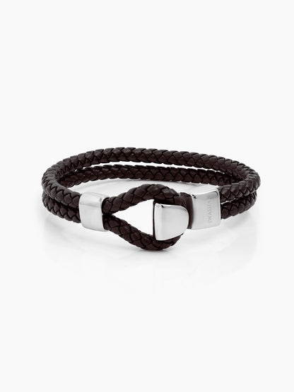 Jenson Brown - Silver Men's Leather Bracelet