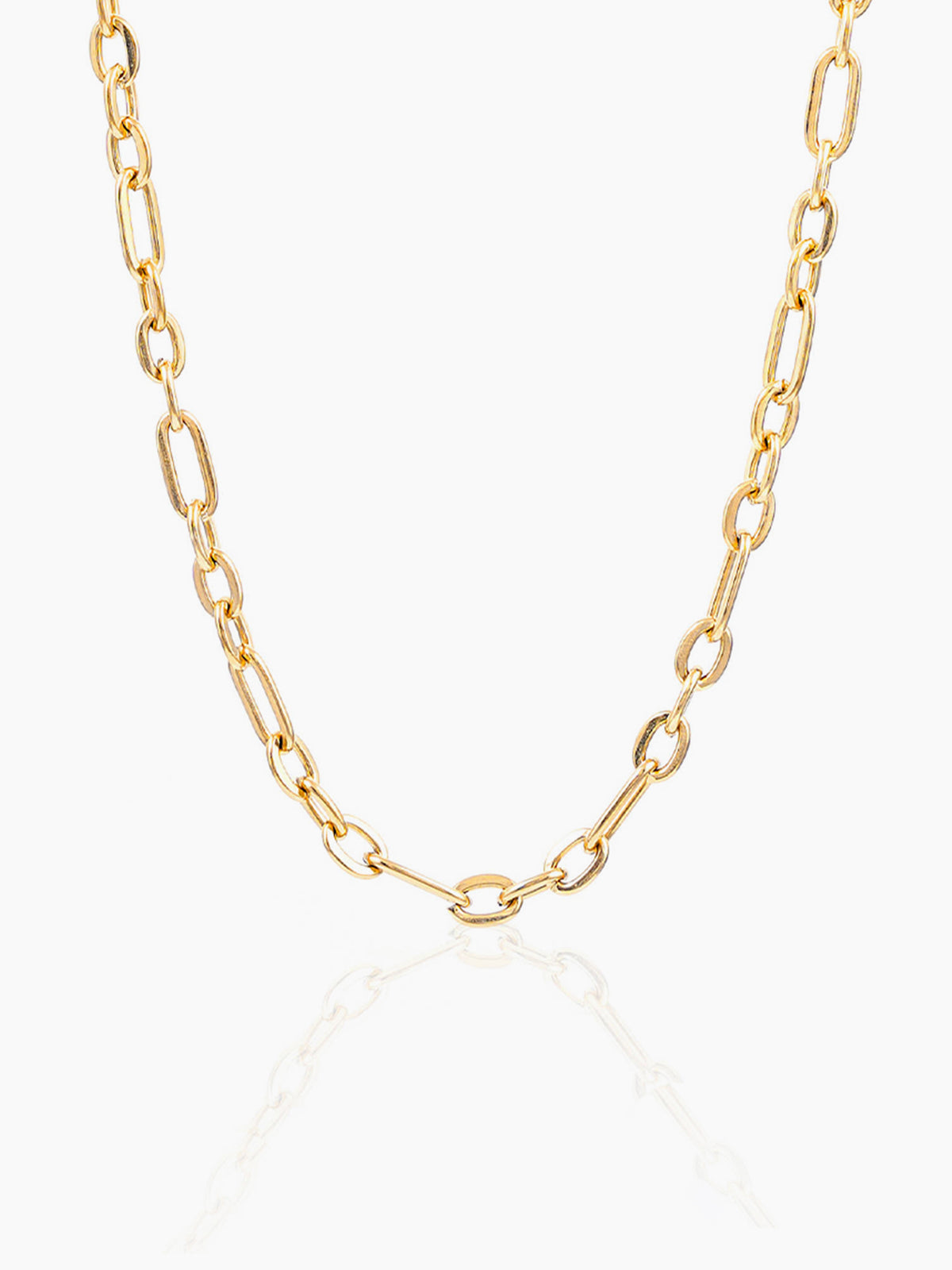 John Rounded Rectangular Links 18K Gold Plated Men's Chain