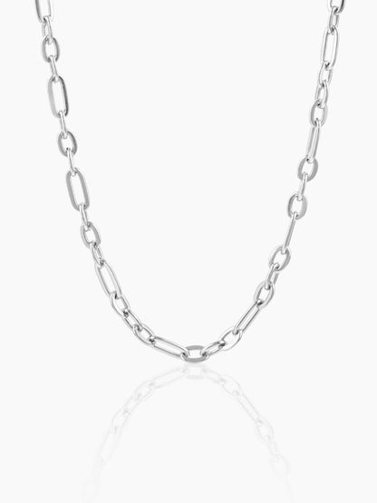 John Rounded Rectangular Links Silver Men's Chain