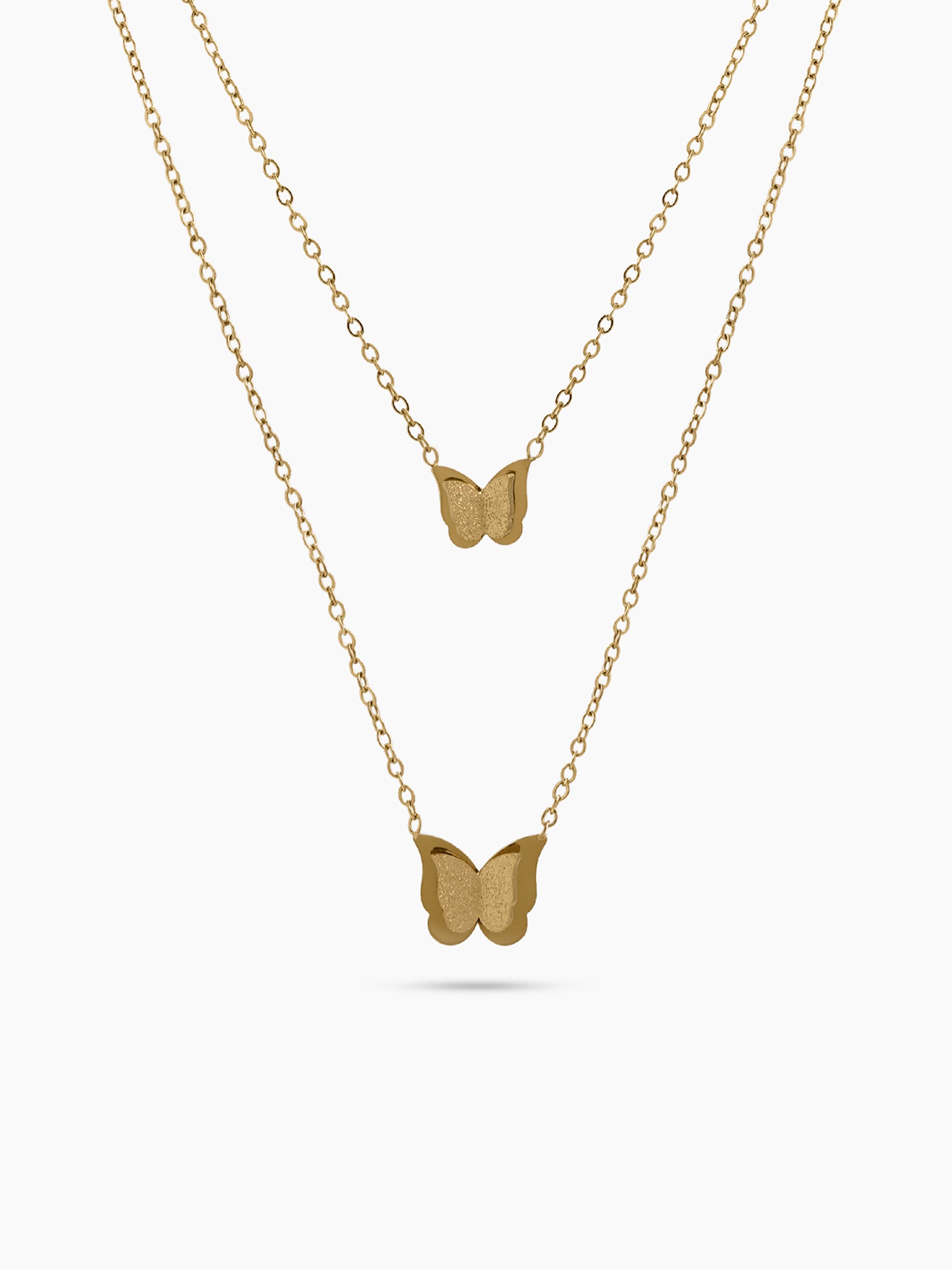 Junia Butterfly 18K Gold Plated Women's Layered Necklaces
