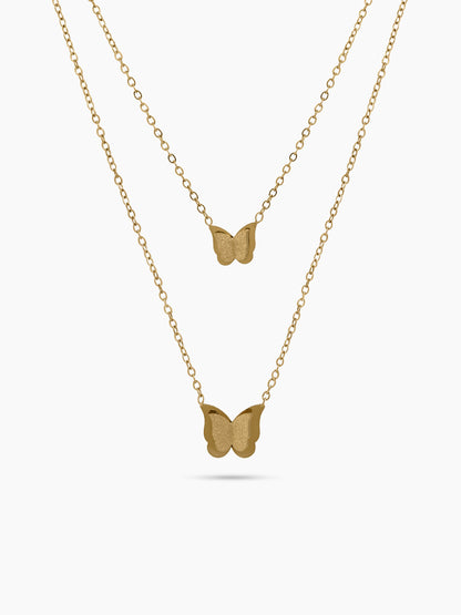 Junia Butterfly 18K Gold Plated Women's Layered Necklaces