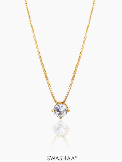 Juno Solitaire 18K Gold Plated Necklace