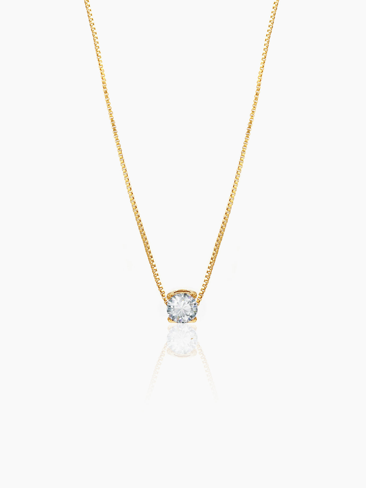 Juno Solitaire 18K Gold Plated Necklace