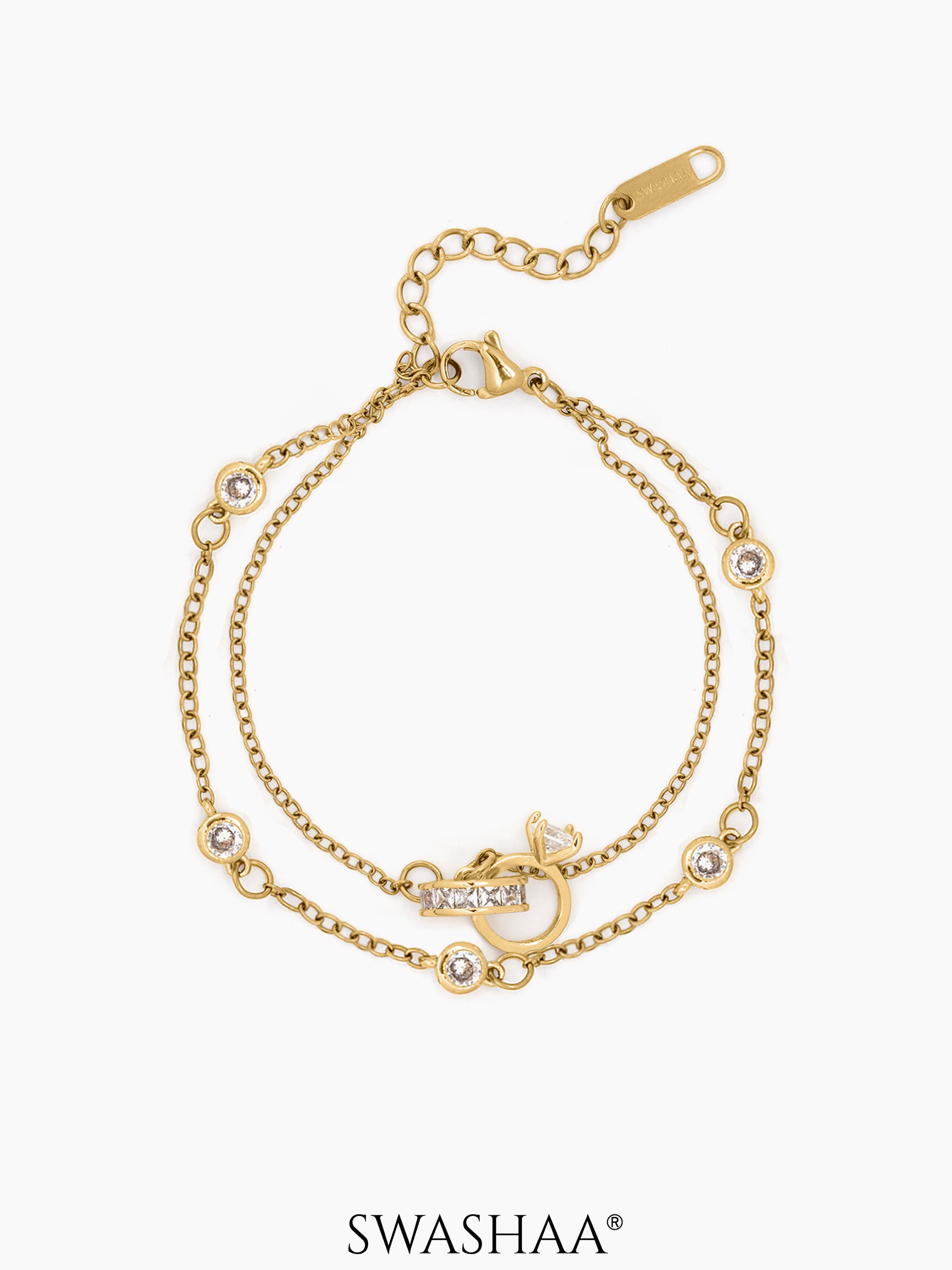 Just Got Hitched 18K Gold Plated Bracelet - Swashaa