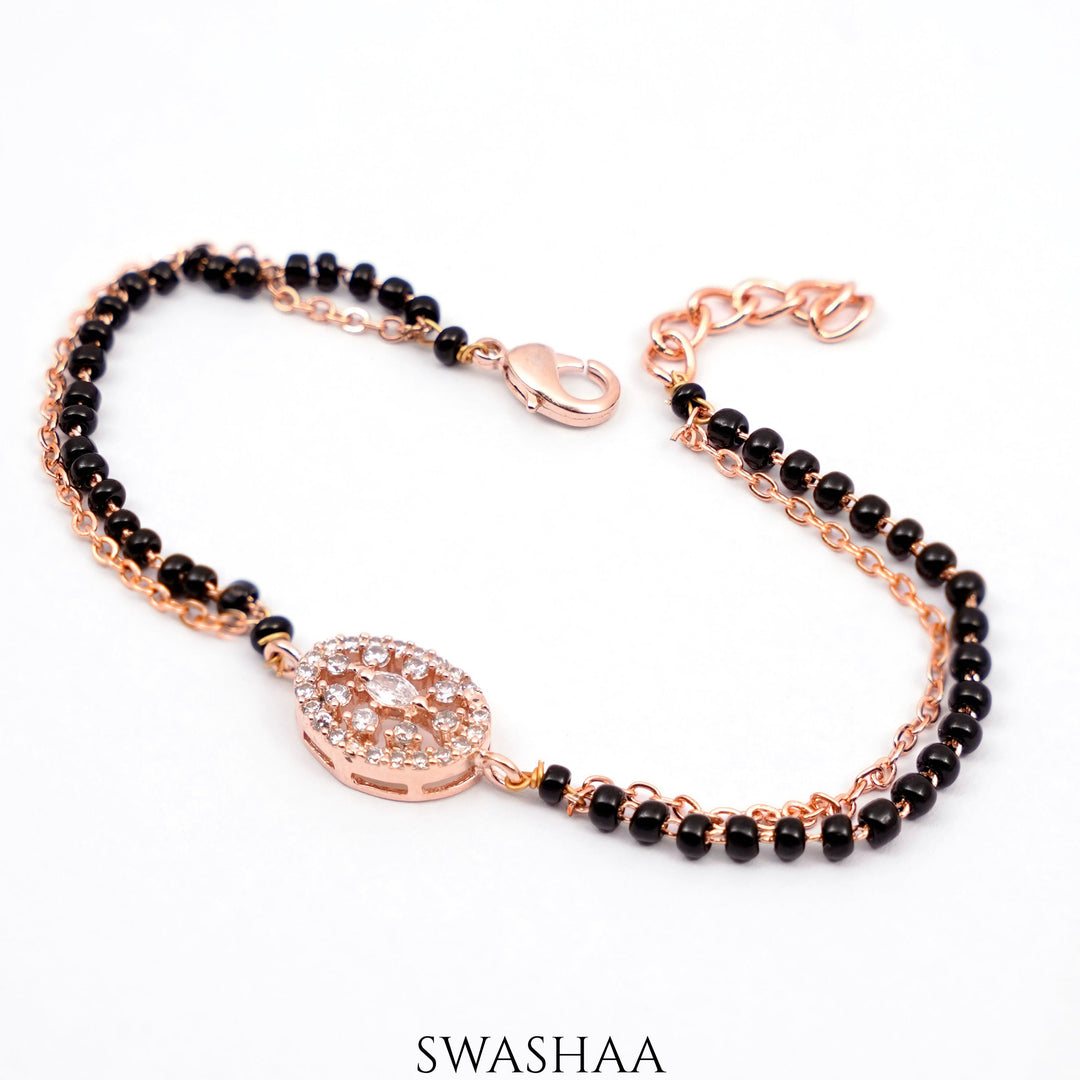 Kasak Rosegold Plated Mangalsutra Bracelet