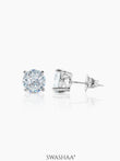 Kael Diamond Solitaire Silver Stud Earrings