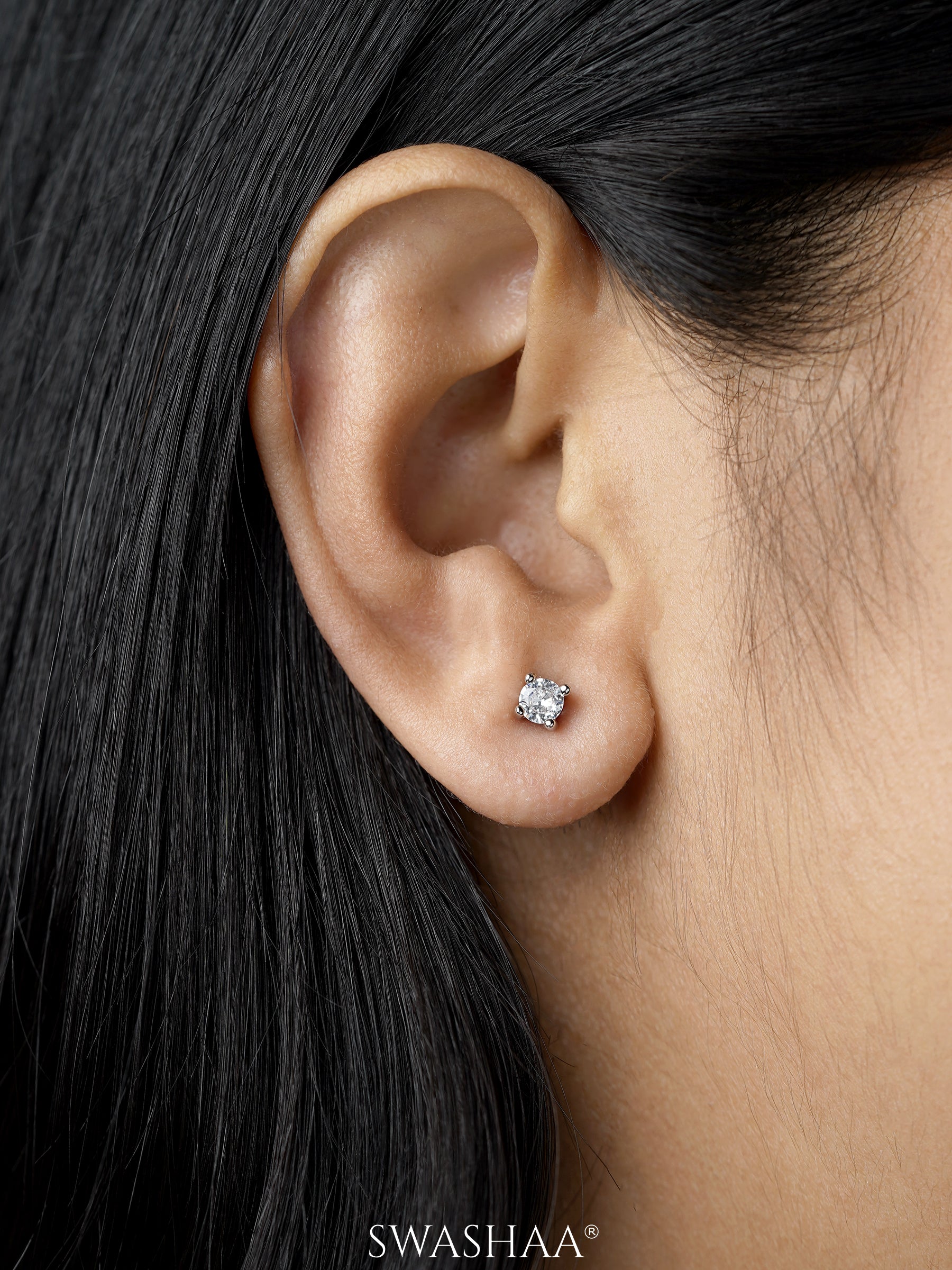 Kael Solitaire Women's Stud Earrings