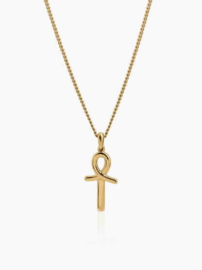 Kaevor Ankh Charm 18K Gold Plated Men’s Chain Pendant