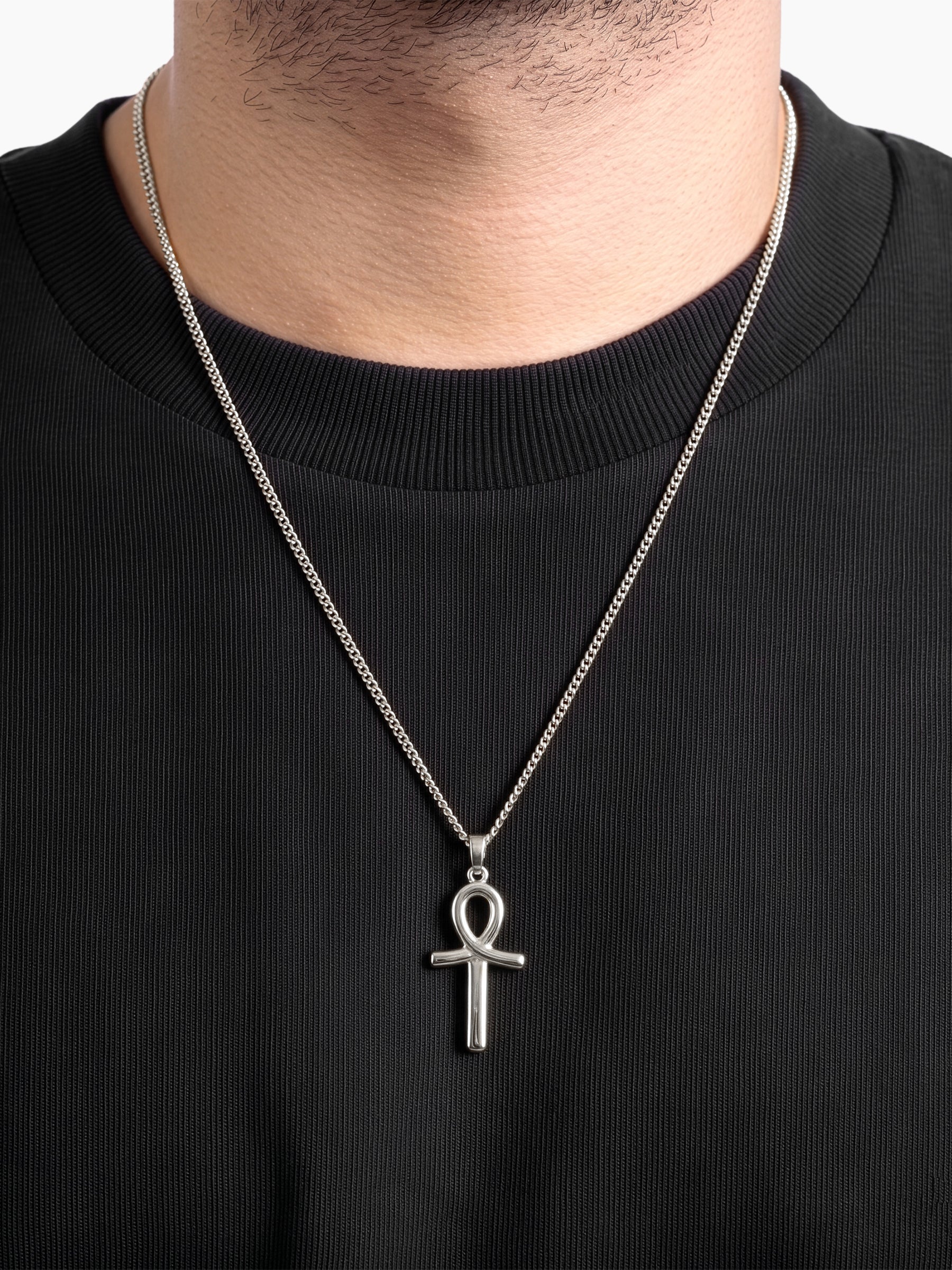 Kaevor Ankh Charm Sliver Men’s Chain Pendant