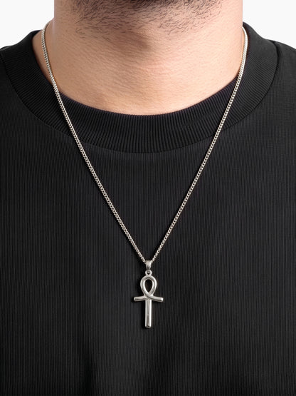 Kaevor Ankh Charm Sliver Men’s Chain Pendant