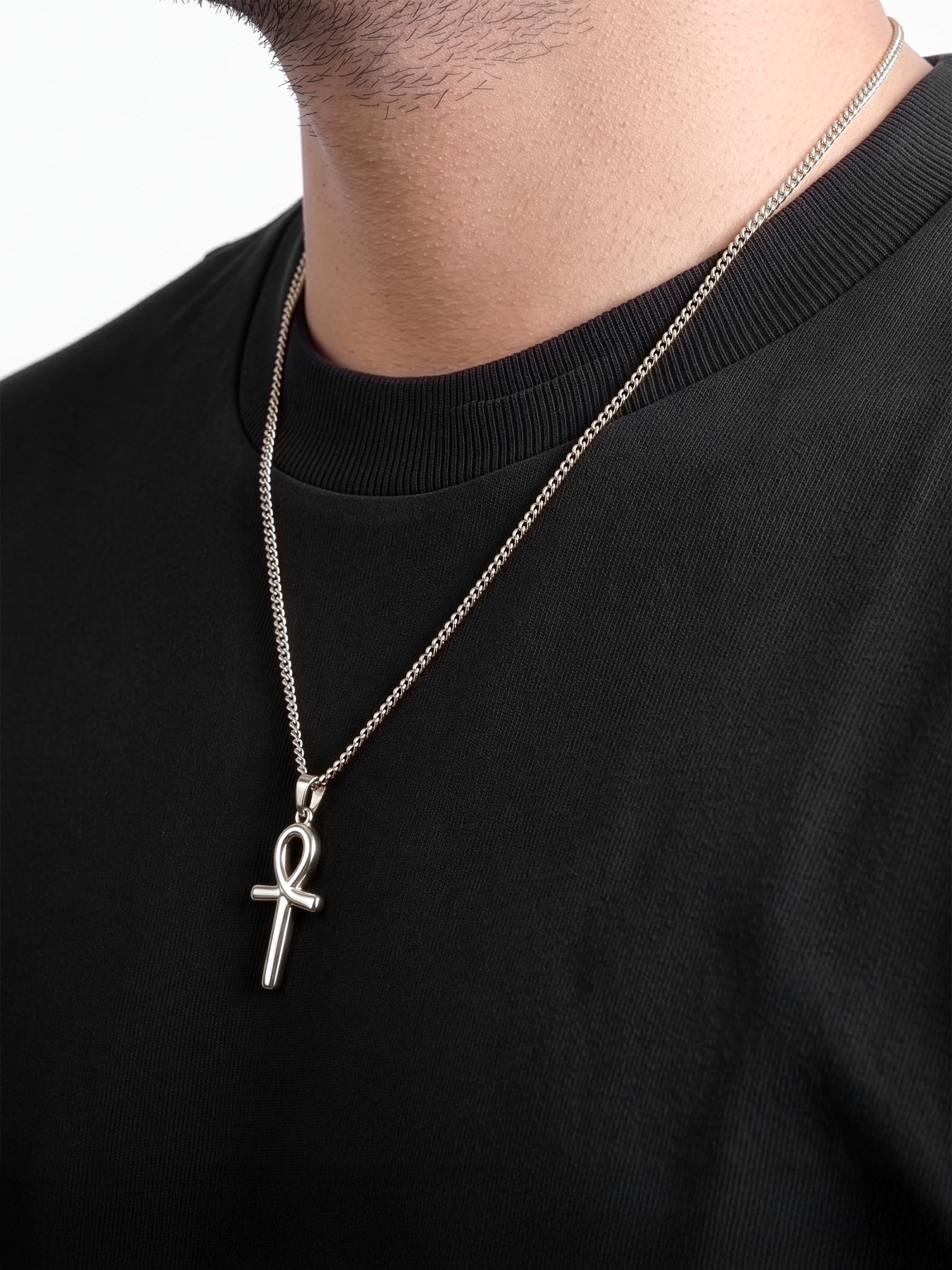 Kaevor Ankh Charm Sliver Men’s Chain Pendant