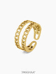 Kai Doubled Layered Chain Link 18K Gold Plated Ring
