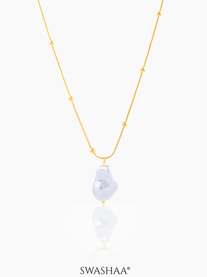 Kaino Pearl Beads 18K Gold Plated Chain Pendant Necklace