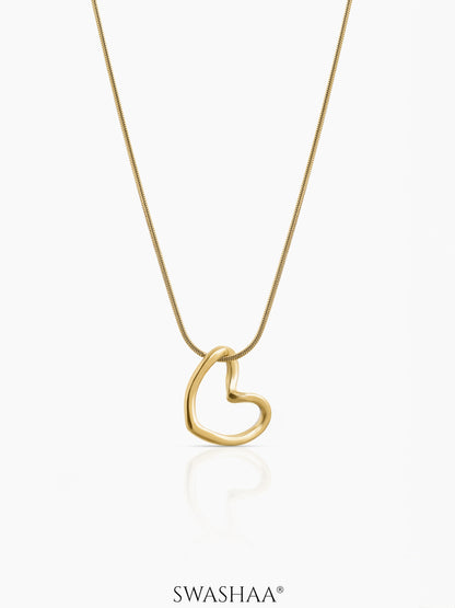 Kaira Holo Heart 18K Gold Plated Chain Pendant Necklace