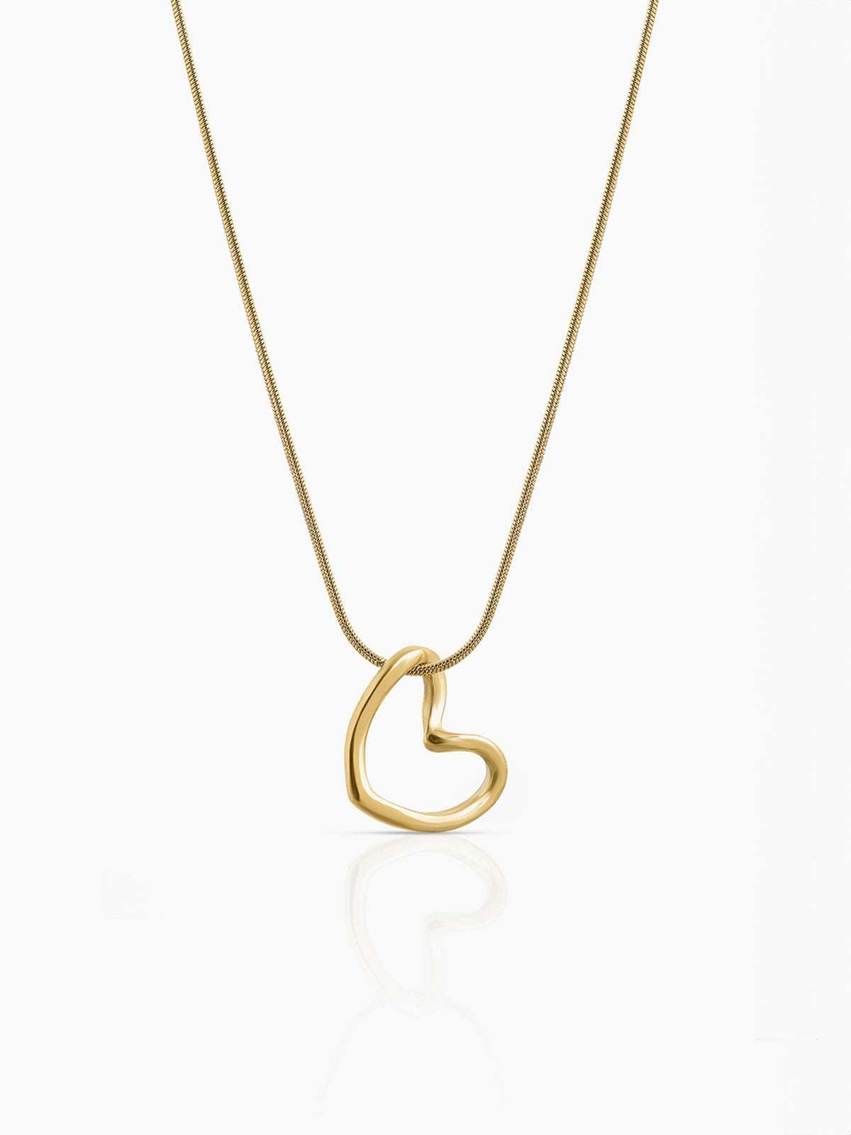 Kaira Holo Heart 18K Gold Plated Chain Pendant Necklace