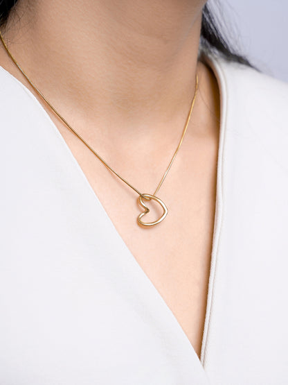 Kaira Holo Heart 18K Gold Plated Chain Pendant Necklace