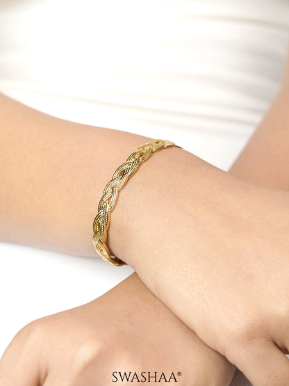 Kanksha Twisted 18K Gold Plated Cuff Bracelet