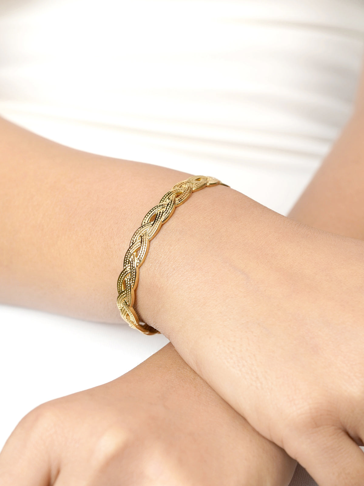 Kanksha Twisted 18K Gold Plated Cuff Bracelet