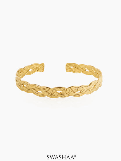 Kanksha Twisted 18K Gold Plated Cuff Bracelet