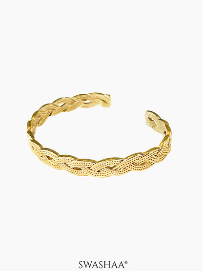 Kanksha Twisted 18K Gold Plated Cuff Bracelet