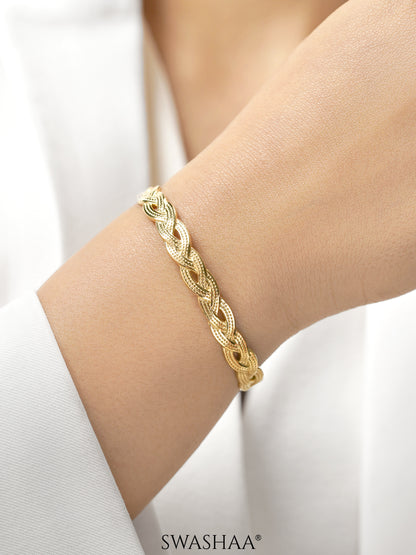Kanksha Twisted 18K Gold Plated Cuff Bracelet