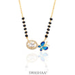 Kanvi Solitaire Diamond & Butterfly 18K Gold Plated Mangalsutra