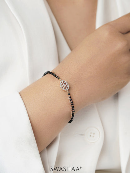 Kasak Shimmering White Marquise Stones Rosegold Plated Mangalsutra Bracelet