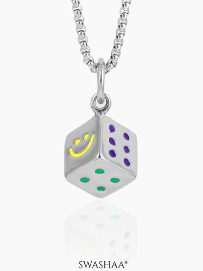 Kasper Cube Silver Men's Chain Pendant