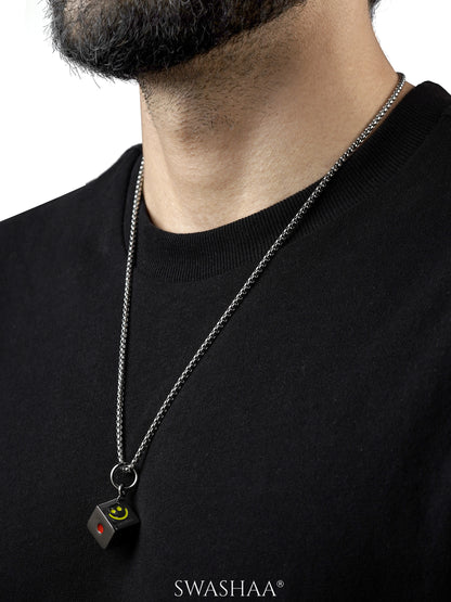 Kasper Cube Silver Men's Chain Pendant