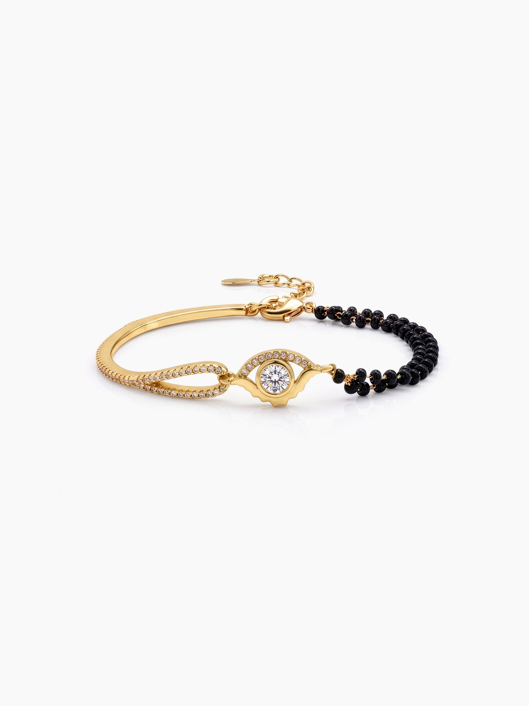 Kasshi Evil Eye Diamond 18K Gold Plated Women's Mangalsutra Bracelet