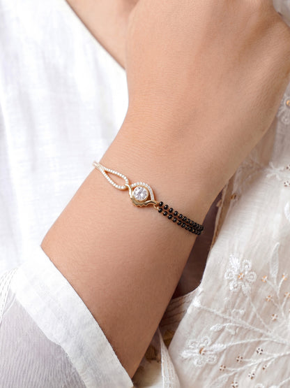 Kasshi Evil Eye Diamond 18K Gold Plated Women's Mangalsutra Bracelet