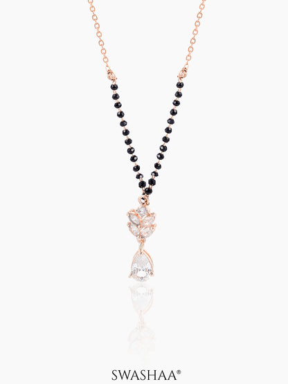 Kasturi Diamond Drop Solitaire Rosegold Plated Mangalsutra