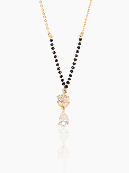 Kasturi Diamond Drop Solitaire 18K Gold Plated Mangalsutra