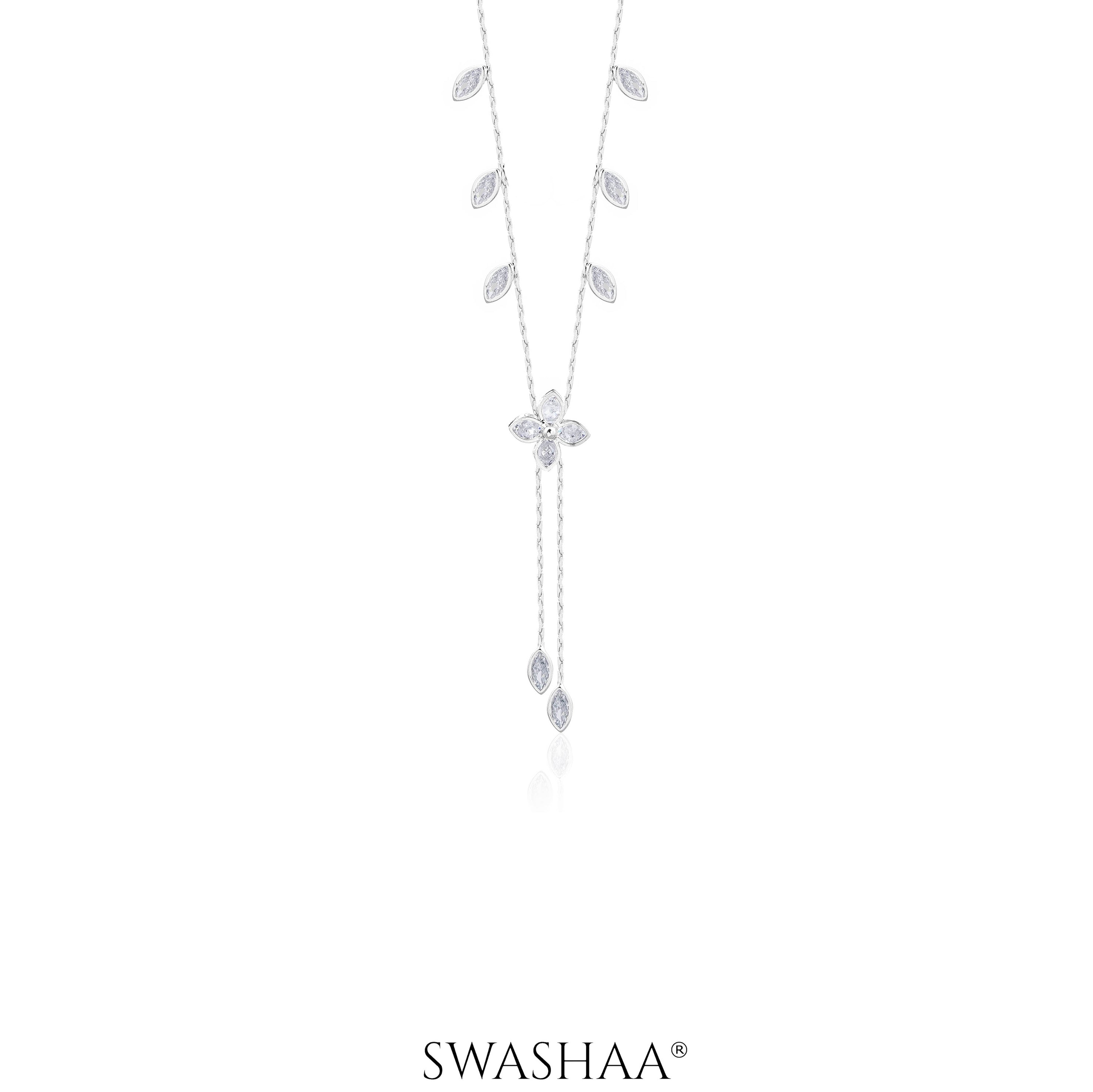 Katy Crystal Clover Petal Y-shaped Necklace