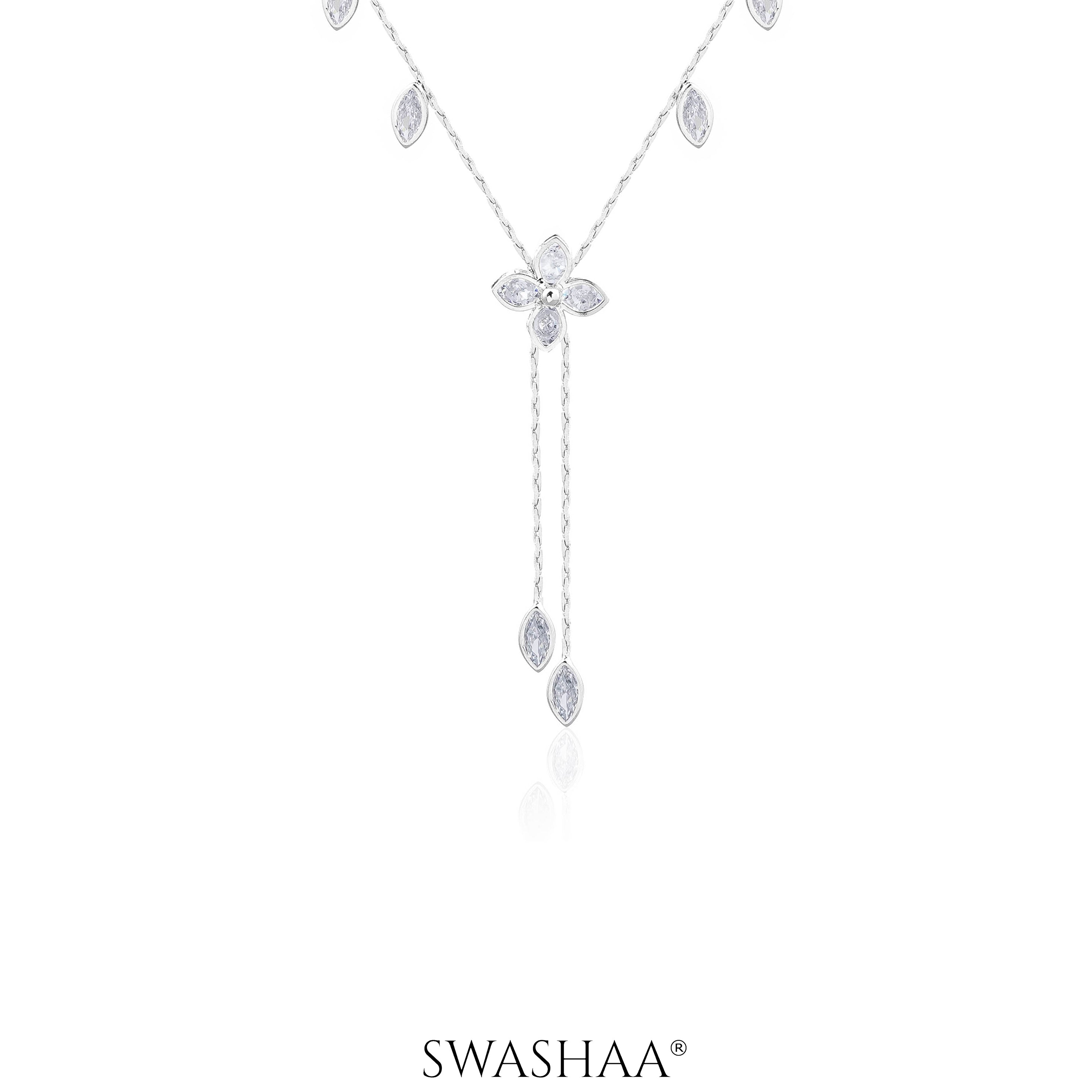 Katy Crystal Clover Petal Y-shaped Necklace