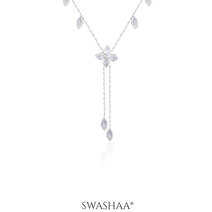Katy Crystal Clover Petal Y-shaped Necklace