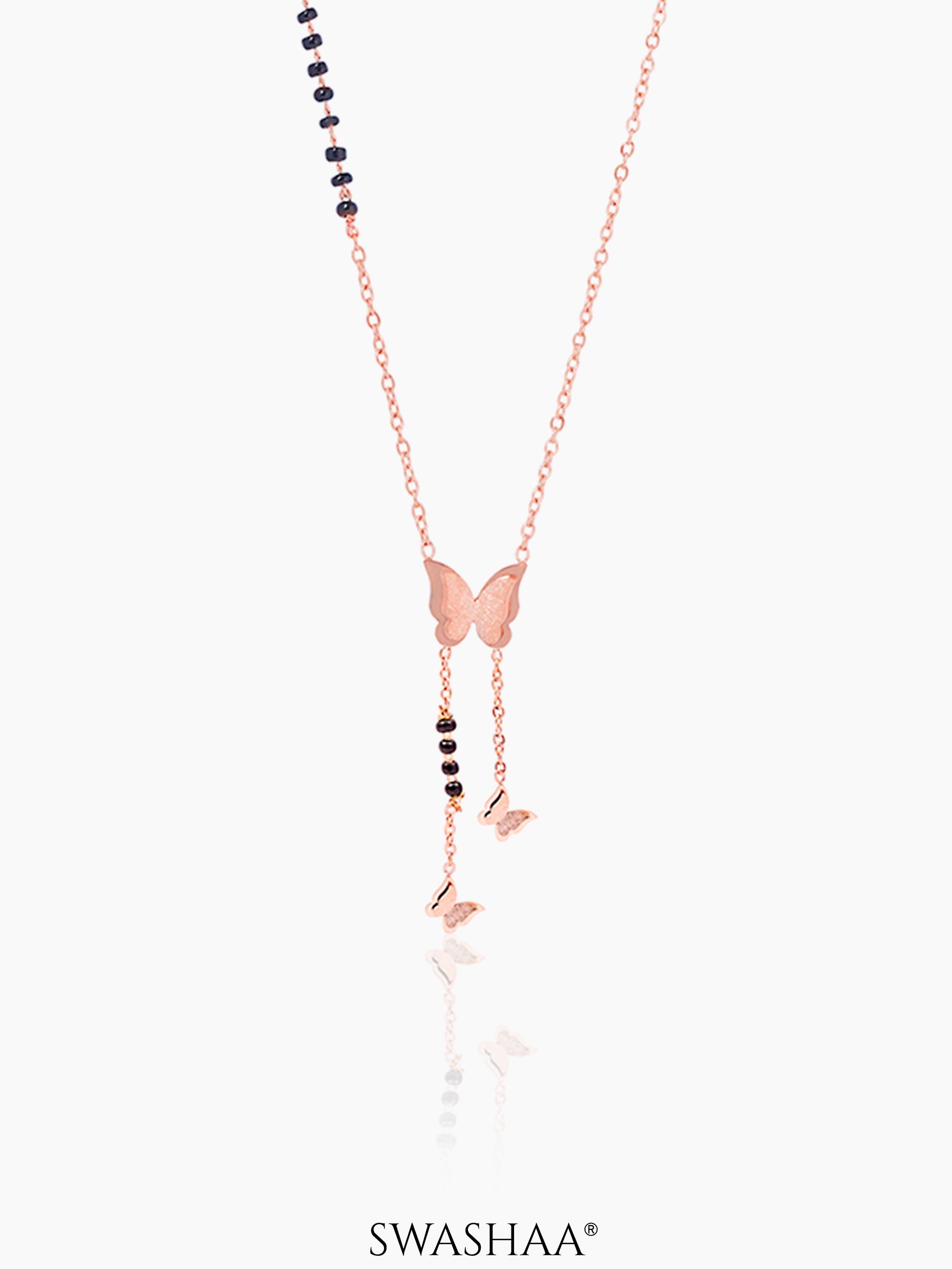 Kavya Butterfly Rosegold Plated Mangalsutra