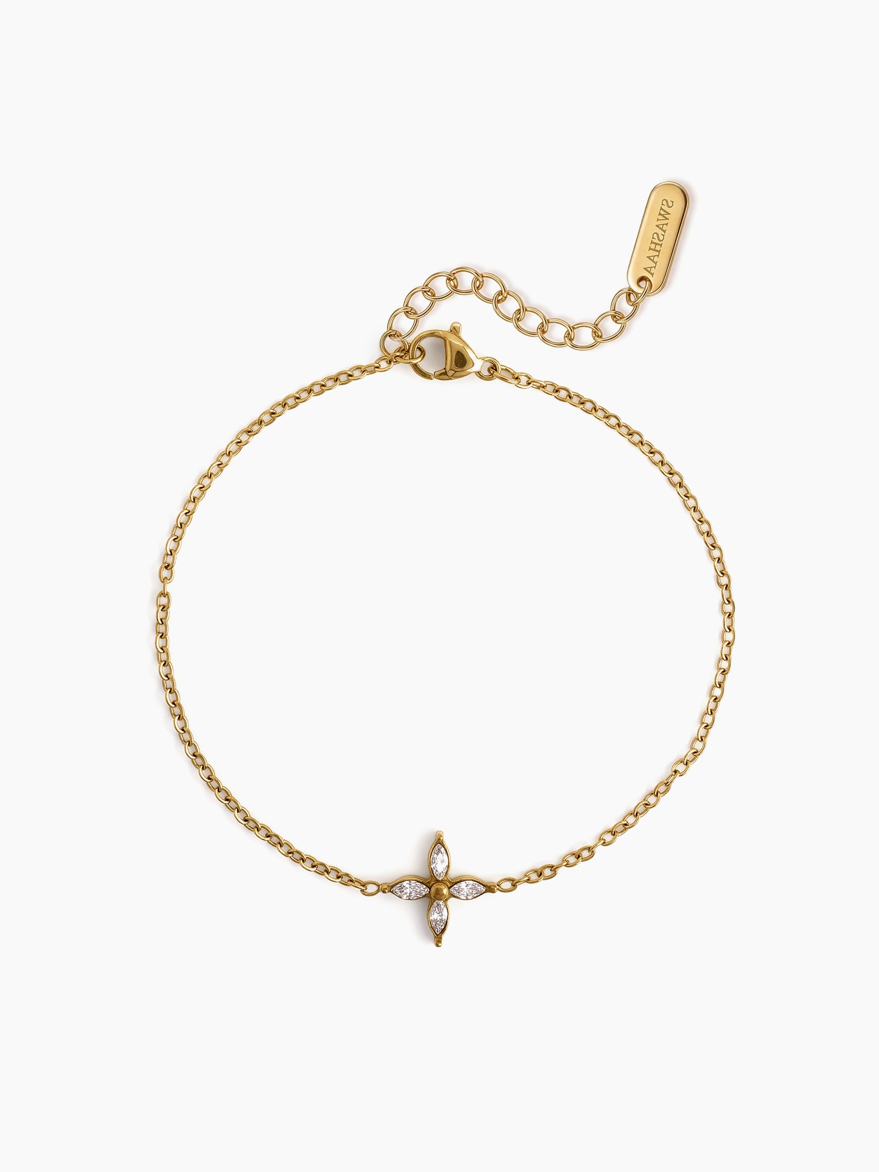 Kayan Diamond Floral 18K Gold Plated Rakhi