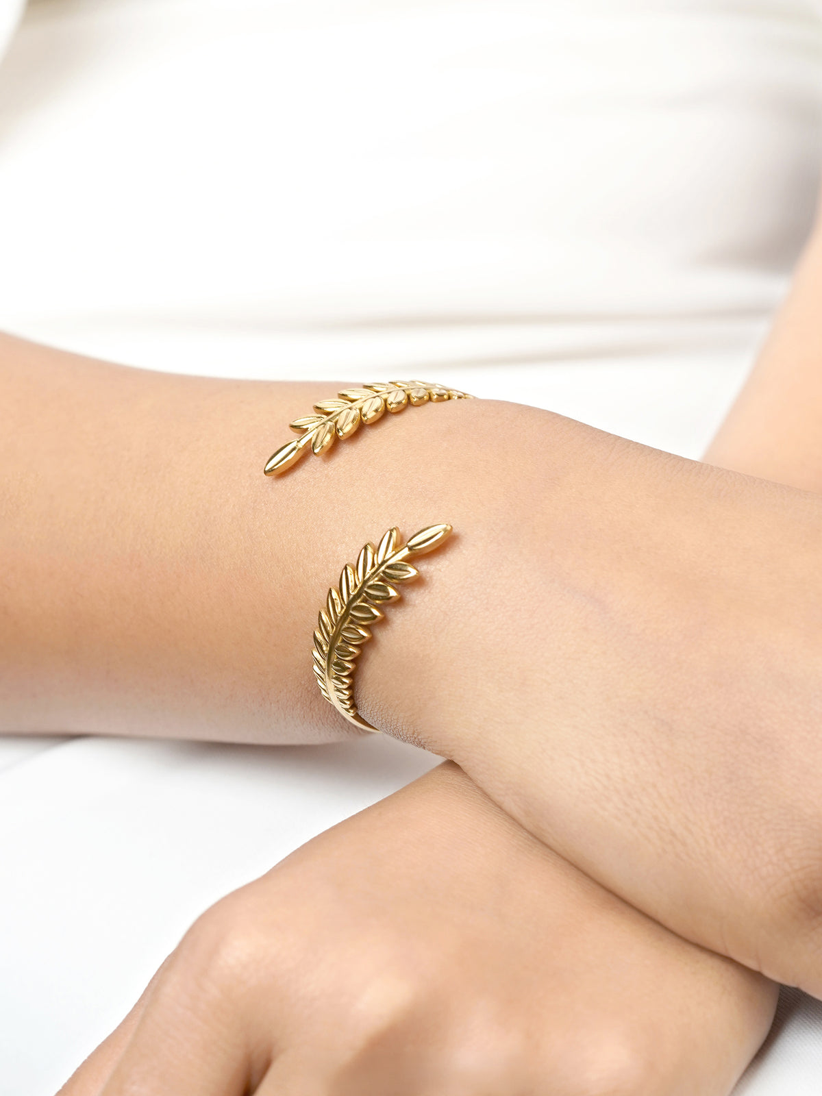 Kelly Double-Sided Leaf 18K Gold Plated Cuff Bracelet