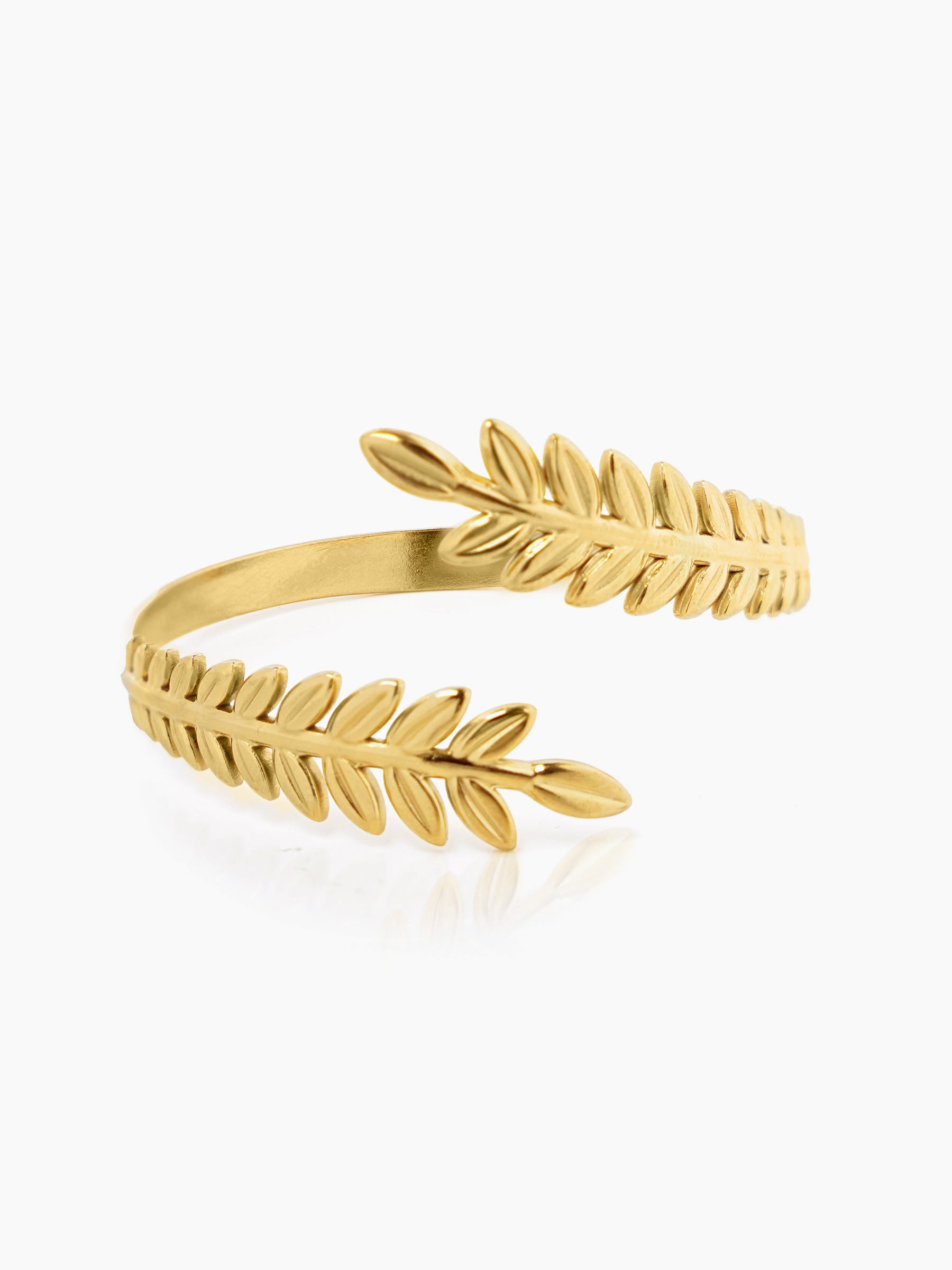 Kelly Double-Sided Leaf 18K Gold Plated Cuff Bracelet